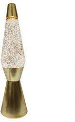 Fisura Lavalamp Mat Gold Base Clear Liquid Multicolor Glitter