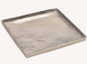 G. Wurm Kaarsenbord-plateau aluminium zilver vierkant 30 x 30 x 2 cm Kaarsenonderzetter Kaarsenplateaus