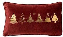 Geen merk TREES Sierkussen 30x50 Rood Kerst decoratie velvet