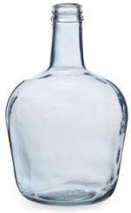 Giftdecor Bloemenvaas fles glas blauw transparant 19 x 31 cm Vazen