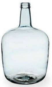 Giftdecor Bloemenvaas fles glas blauw transparant 22 x 39 cm Vazen