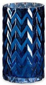 Giftdecor Bloemenvaas luxe decoratie glas blauw 11 x 20cm Vazen