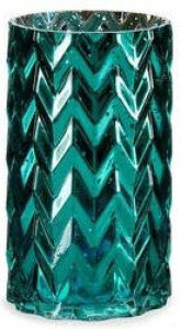 Giftdecor Bloemenvaas luxe decoratie glas turquoise blauw 11 x 20cm Vazen