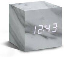 Gingko Cube click clock Alarmklok Marmer LED Wit