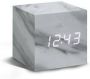 Gingko Cube click clock Alarmklok Marmer LED Wit - Thumbnail 2