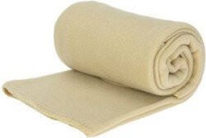 H&S Collection Polyester Fleece Deken dekentje plaid 125 X 150 Cm Flax Geel Plaids