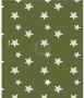 H&S Collection Polyester fleece deken dekentje plaid 130 x 170 cm marine groen met sterren Plaids - Thumbnail 2