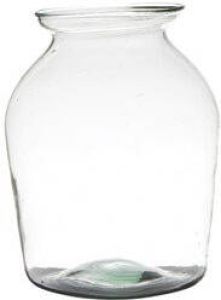 Hakbijl Glass Bloemenvaas van gerecycled glas met hoogte 26 cm en diameter 18 cm Glazen transparante vazen