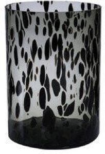 Hakbijl Glass Modieuze bloemen cylinder vaas vazen van glas 30 x 19 cm zwart fantasy Bloemen takken boeketten Vazen
