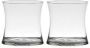 Hakbijl Glass Set van 2x stuks transparante stijlvolle x-vormige vaas vazen van glas 15 x 15 cm Bloemen boeketten vaas voor binnen gebruik Vazen - Thumbnail 2