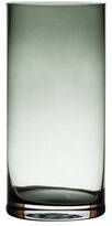 Hakbijl Glass Transparant grijze home-basics Cylinder vaas vazen van glas 25 x 12 cm Bloemen boeketten binnen gebruik Vazen