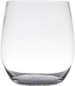 Hakbijl Glass Transparante home-basics vaas vazen van glas 12 x 9 cm Bloemen takken boeketten vaas voor binnen gebruik Vazen