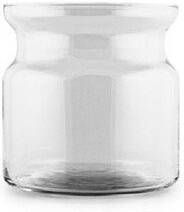 Hakbijl Glass Transparante home-basics vaas vazen van glas 19 x 19 cm Bloemen takken boeketten vaas voor binnen gebruik Vazen