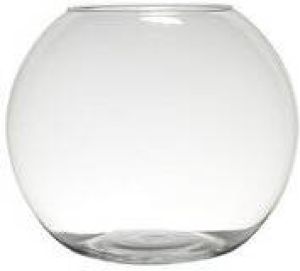 Hakbijl Glass Transparante ronde bol vissenkom vaas vazen van glas 28 x 34 cm Bloemen boeketten vaas voor binnen gebruik Vazen