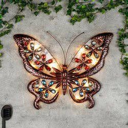 HI Tuinwandlamp solar LED vlinder