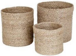 HOME DELIGHT Mand Jute large naturel grijs set 3 Default Title