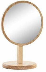 Items Luxe model Make-up spiegel op standaard bamboe hout 22 cm Spiegels