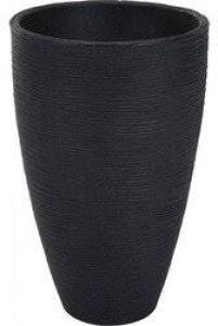 Koopman Bloempot geribbeld rond 28cm Zwart