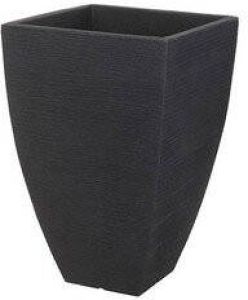 Koopman Bloempot geribbeld vierkant 40x40x40cm Antraciet