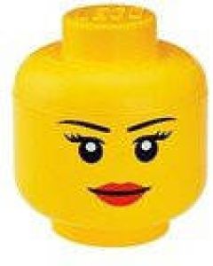 Lego Opbergbox Iconic Hoofd Girl 16 cm Geel