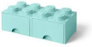 Lego Opberglade Brick 8 Aquablauw