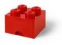 LEGO Set van 2 Opberglade Brick 4 Rood - Thumbnail 2