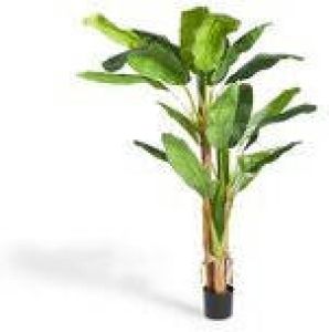 LIFA LIVING Bananenplant Kunstplant Kunststof Kamerplant Decoratieve Nepplant Groene Plant met Pot Kunstplant voor Binnen Ca. 180 cm