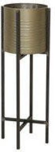 Light & Living Bloempot + standaard Caski Tin Brons Zwart Ø28 5x80cm