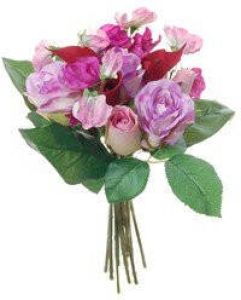 Louis maes Roze rozen en callalelie mix boeket kunstbloemen 28 cm Rozetinten Rosa Zantedeschia Woondecoratie Kunstbloemen