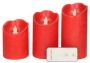 Lumineo Kaarsen set van 3x stuks led stompkaarsen rood met afstandsbediening Woondecoratie Elektrische kaarsen LED kaarsen - Thumbnail 2