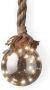Lumineo 1x stuks verlichte glazen kerstballen aan touw met 15 lampjes zilver warm wit 10 cm diameter kerstverlichting figuur - Thumbnail 4