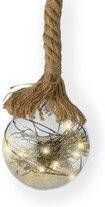 Lumineo Kerstverlichting kerstbal glas aan touw 30 LED 14 cm kerstverlichting figuur