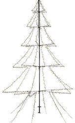Lumineo Kerstverlichting kerstboom-kunstboom zwart 600 LED 300 cm Lichtboom kerstverlichting figuur