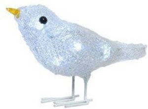 Lumineo Kerstverlichting vogel koel-wit 30 LED 16 cm kerstverlichting figuur