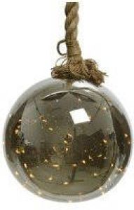 Lumineo Kerstverlichting kerstbal glas aan touw 40 LED 20 cm kerstverlichting figuur