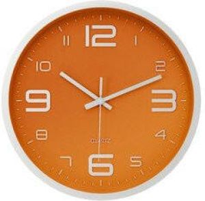LW Collection Keukenklok Xenn5 oranje wit 30cm wandklok stil uurwerk