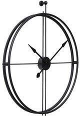LW Collection Wandklok XL Alberto zwart 80cm Wandklok minimalistisch Industriële wandklok stil uurwerk