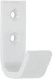 Merkloos 1x Luxe kapstokhaken jashaken wit hoogwaardig aluminium laag model 5 4 x 3 7 cm witte kapstokhaakjes garderobe haakjes Kapstokhaken