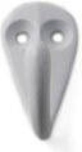 Merkloos 1x Luxe kapstokhaken jashaken wit met enkele haak hoogwaardig aluminium 3 6 x 1 9 cm aluminium kapstokhaakjes garderobe haakjes Kapstokhaken