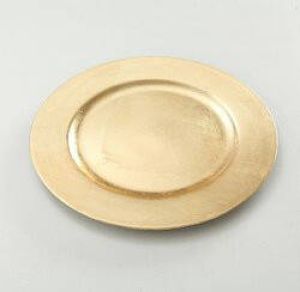 Merkloos 1x Rond goudkleurig kaarsenplateau kaarsenbord 33 cm Onderborden kaarsenborden onderzet bord voor kaarsen Kaarsenplateaus