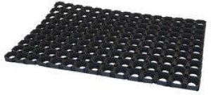 Merkloos 2x Deurmatten rubber zwart 60 x 40 x 2.3 cm buitenmatten Deurmatten