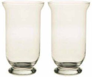Merkloos 2x Kelk vaas glas 25 cm kelkvormige boeketvaas 2 stuks Vazen