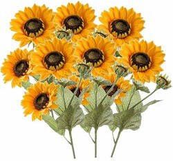 Merkloos 6x stuks zonnebloemen nep namaak kunstbloemen takken van 62 cm Kunstbloemen