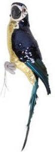 Merkloos Dierenbeeld paarse papegaai vogel 40 cm decoratie Woondecoratie Papegaaien deco Beeldjes