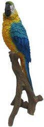Merkloos Dierenbeelden blauw gele papegaai Decoratie beeldje blauw gele papegaai 30 cm Tuinbeelden