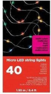 Merkloos Draadverlichting zilverdraad 40 gekleurde lampjes 195 cm Lichtsnoeren