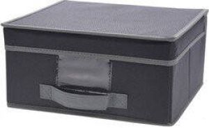 Merkloos Grijze opbergdoos opbergbox 44 cm Opruimen Opbergmanden voor kledingkast Opbergbox