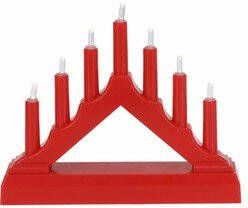 Merkloos Kerst rode kaarsenbrug met LED lampjes kerstverlichting figuur