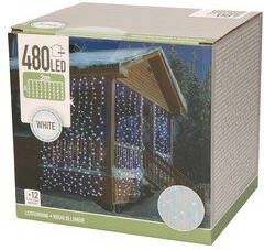 Merkloos Kerstverlichting koel wit LED lichtgordijn 2 25x3 meter binnen buiten 480 witte kerstlampjes Kerstversiering kerstdecoratie Kerstverlichting lichtgordijn