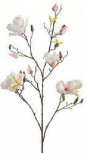Merkloos Kunstbloem Magnolia tak 105 cm creme wit roze Kunstbloemen